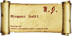 Mingesz Judit névjegykártya